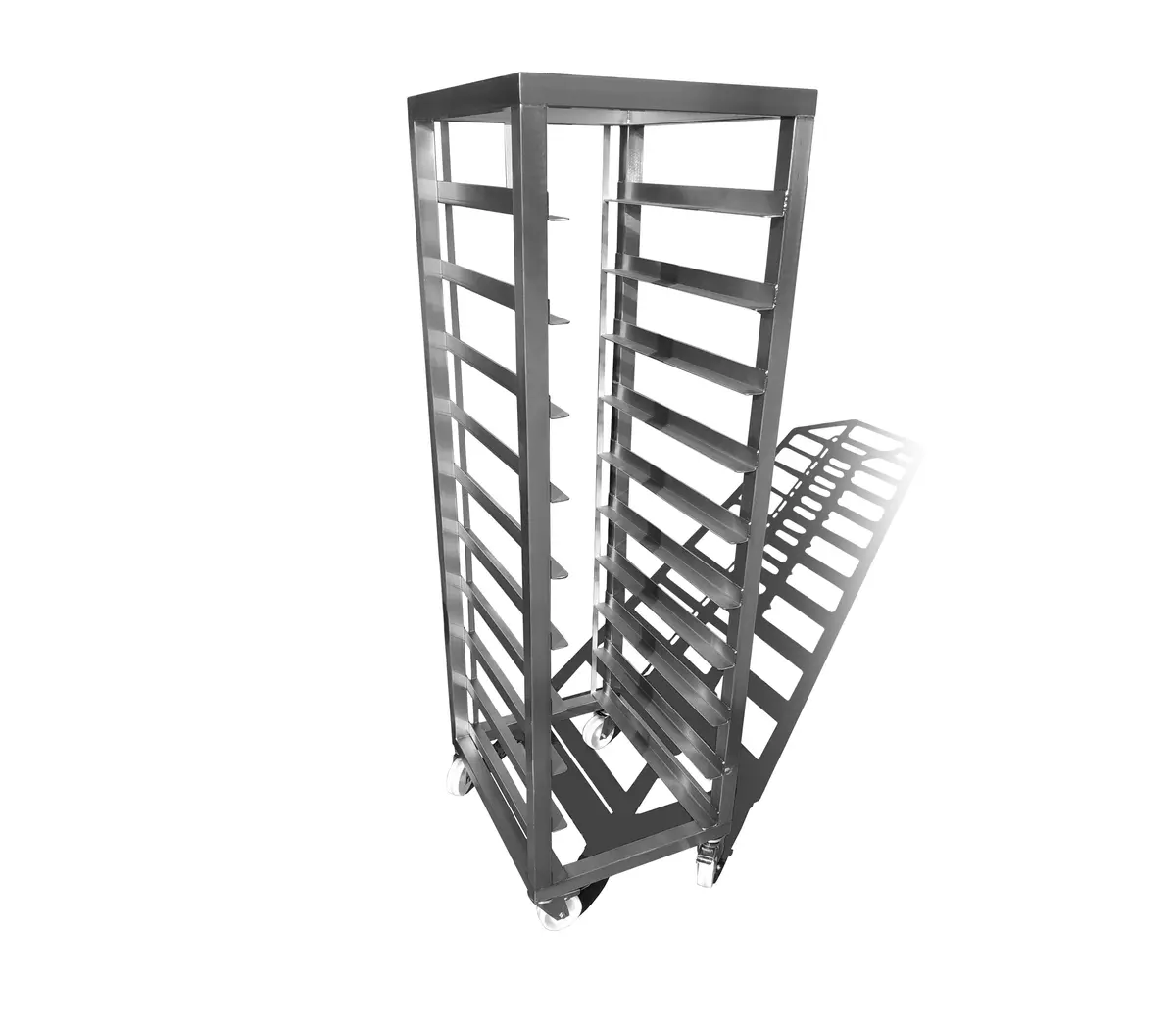 Ruostumattomasta teräksestä valmistettu kuljetusvaunu