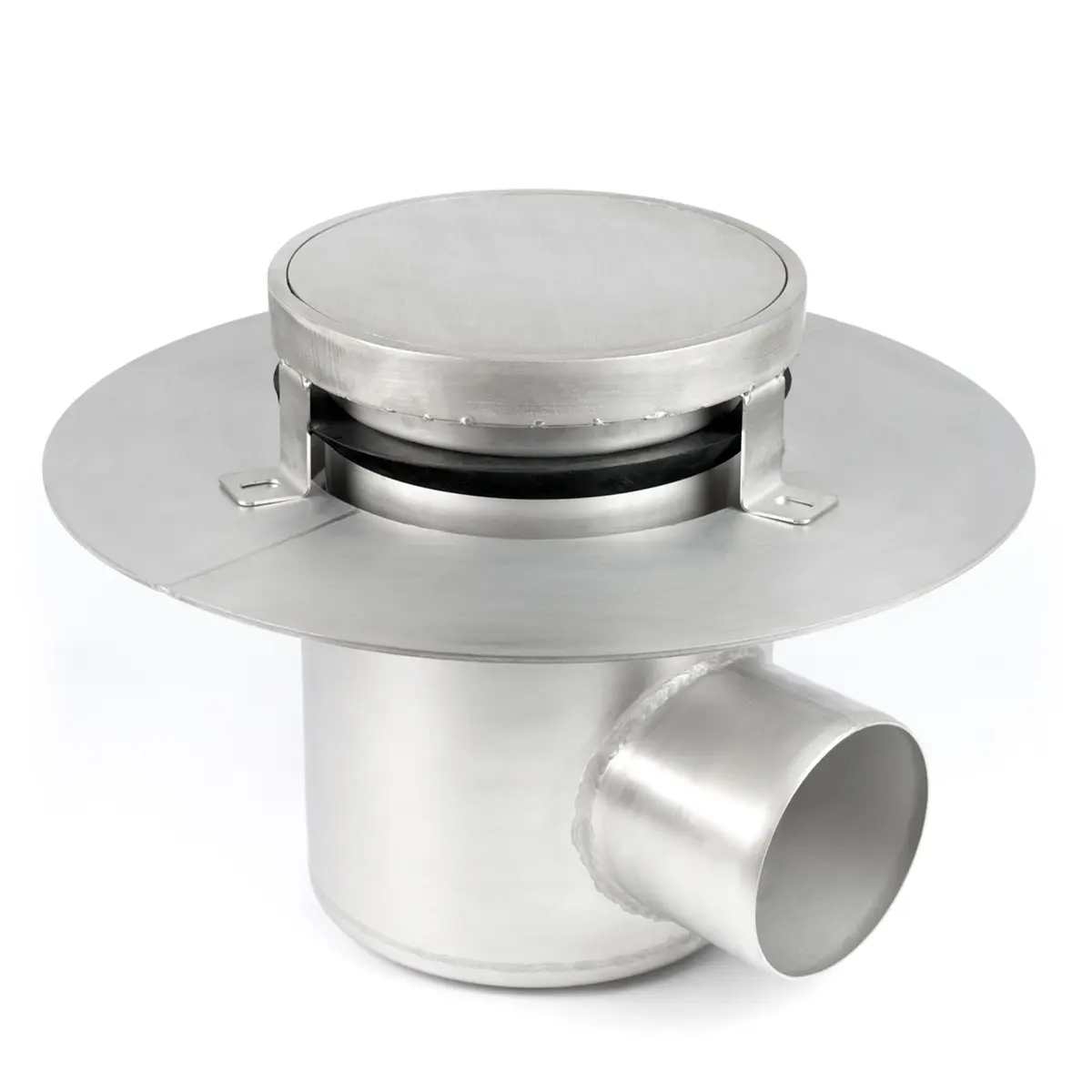 Pyöreä sivusisääntulo, kaksiosainen, tiiviillä kannella