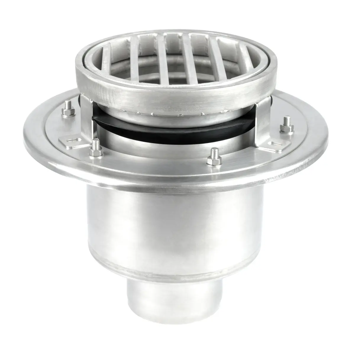 Kaksiosainen pyöreä lattiakaivo tikaspinnalla