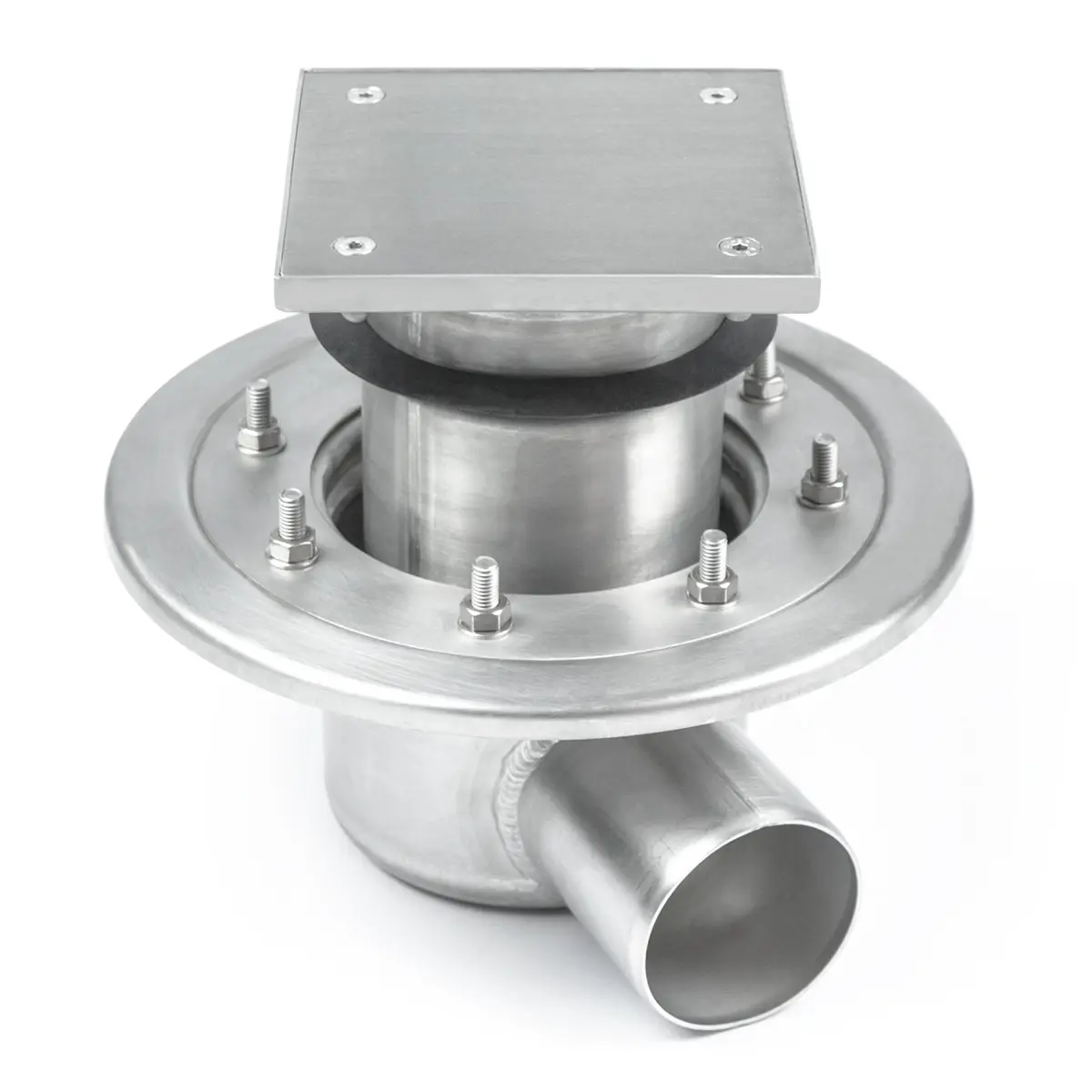 Sivuun asennettava kaksiosainen ruostumattomasta teräksestä valmistettu tarkastusaukko levykannella