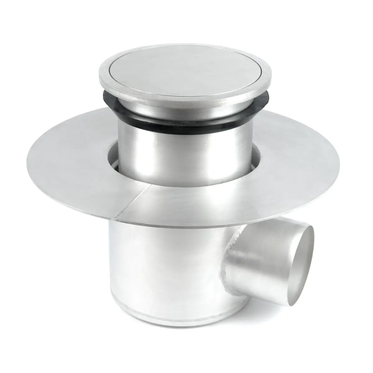 Pyöreä sivusisäänmeno, kaksiosainen, tiiviillä levykannella