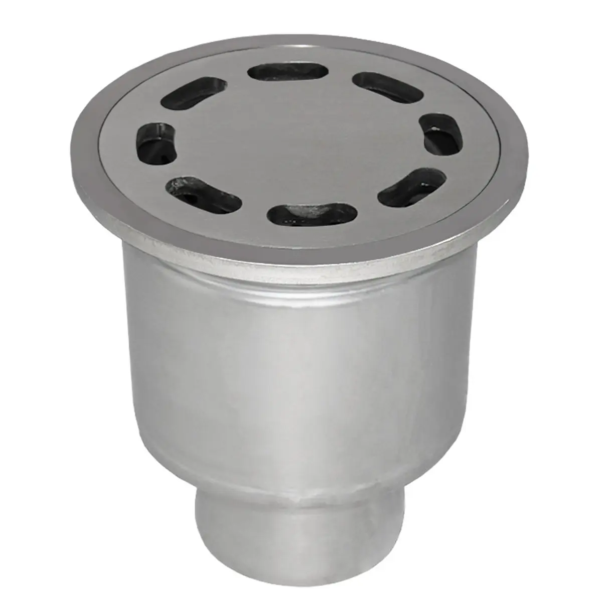 Pystysuora pyöreä viemäri perforoidulla levykannella