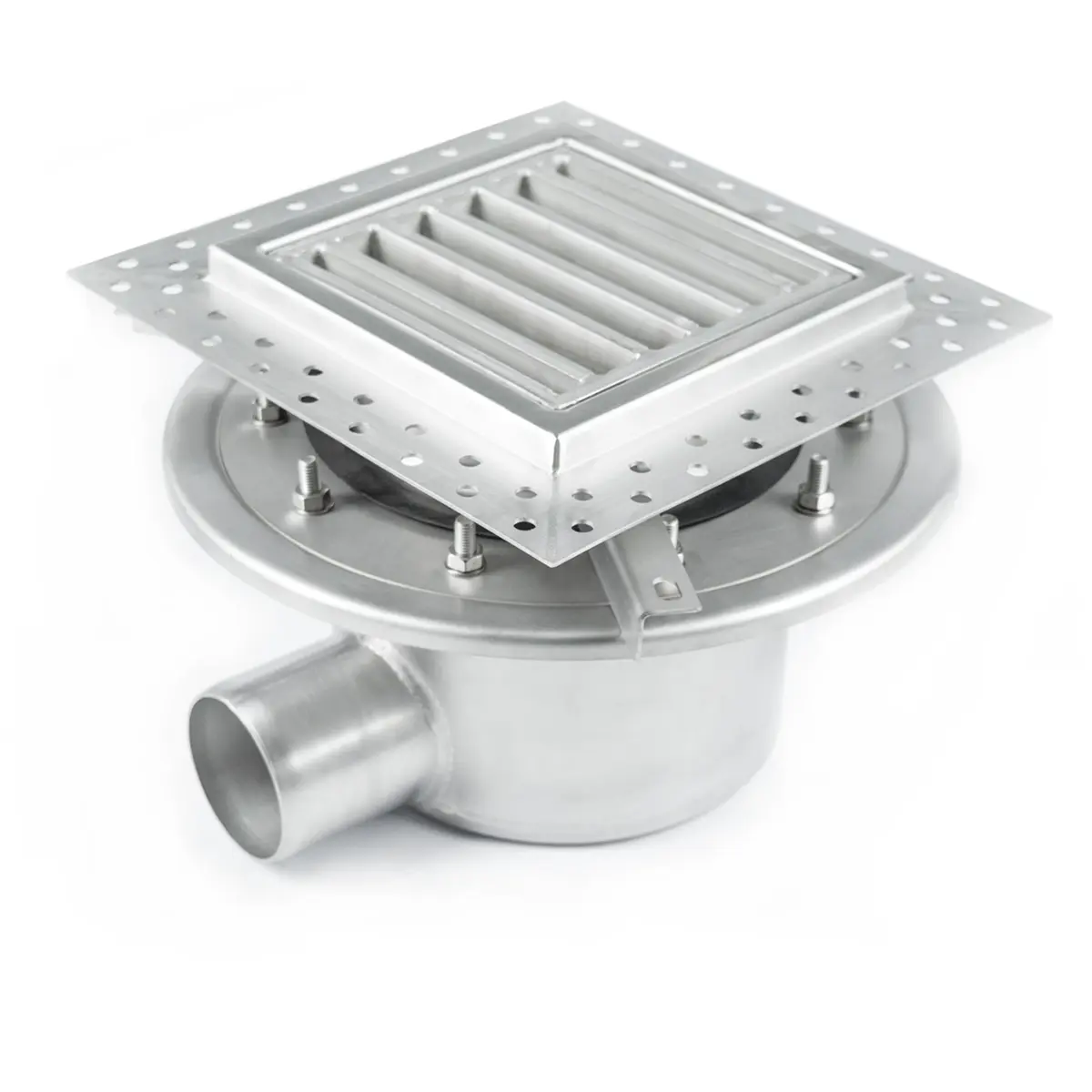 Kaksiosainen sivusisäänmeno tikasritilällä