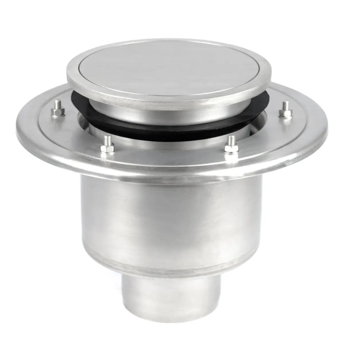 Pystysuora kaksiosainen pyöreä lattiakaivo tiiviillä kannella