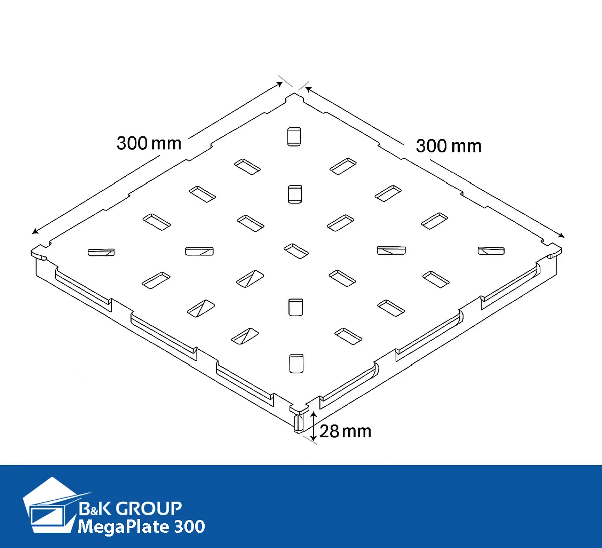 Ruostumattomat lattiaplaatit MegaPlate 300