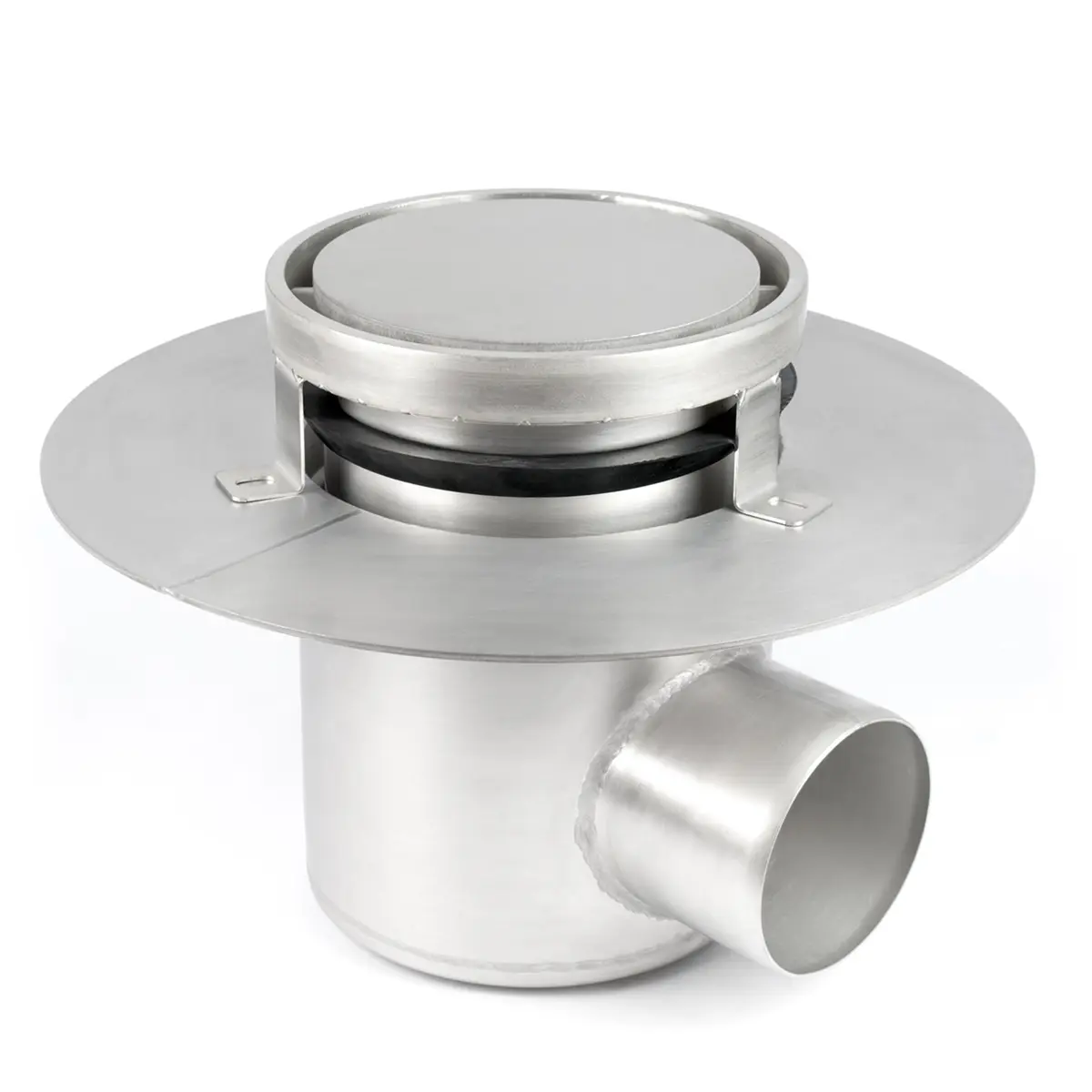 Pyöreä sivusisäänmeno, kaksiosainen levykannella